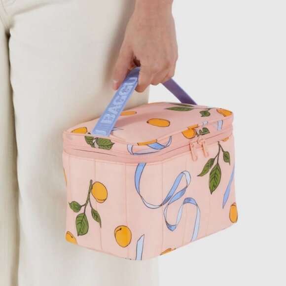 NWT Baggu Puffy Lunch Bag - Apricots & Ribbons - Picture 4 of 6
